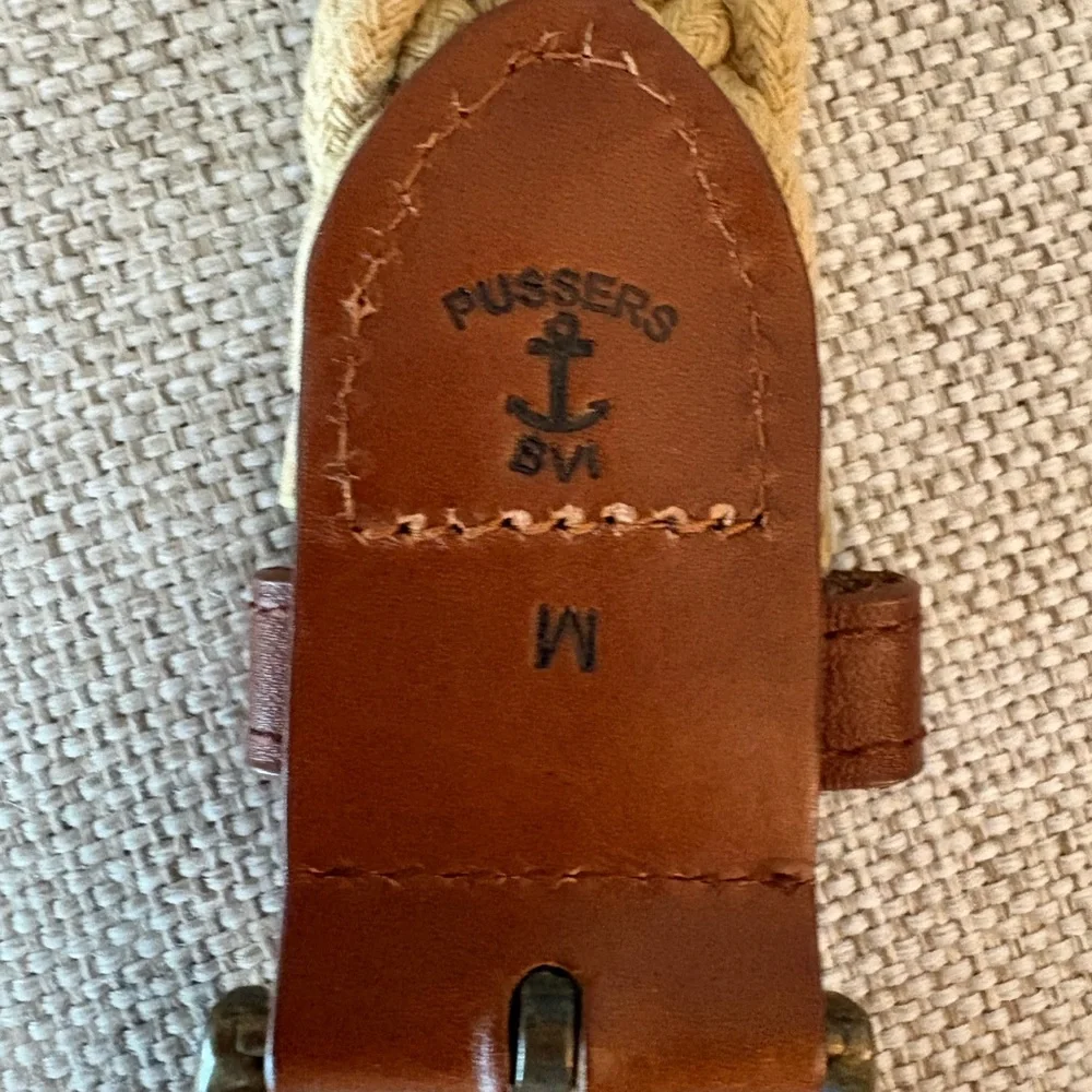 Pusser’s British West Indies Braided Rope Belt - Leather Trim M